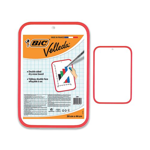 Bic Velleda Dry Wipe Board 300x440mm Red 230 812105