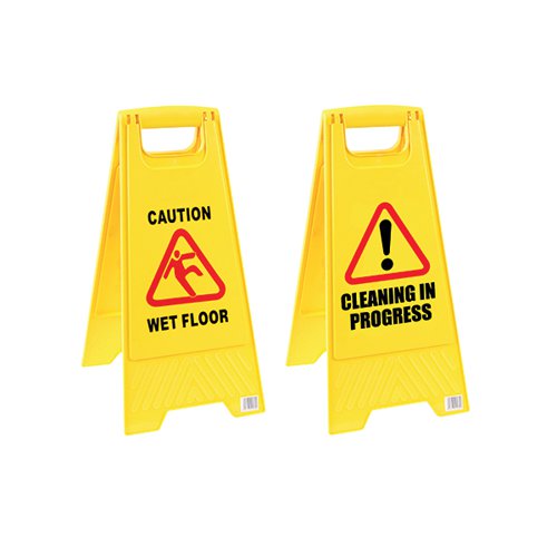 2Work Folding Safety Sign Caution Wet Floor Yellow CNT00356 CNT00356 Buy online at Office 5Star or contact us Tel 01594 810081 for assistance