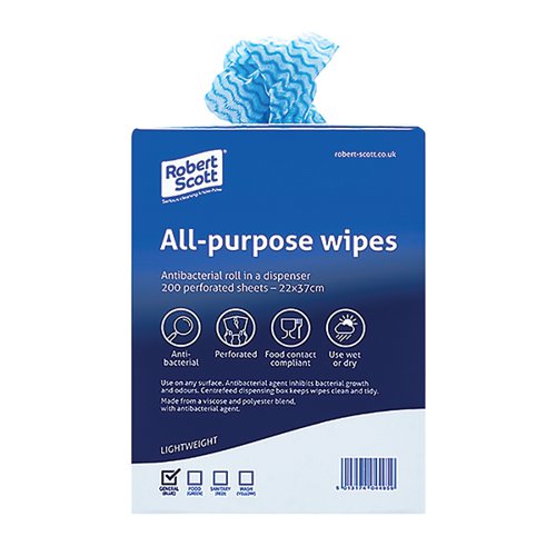 Blue Antibacterial Cloth Box 220 x 370mm (Pack of 200) 100247BU CNT04499 Buy online at Office 5Star or contact us Tel 01594 810081 for assistance
