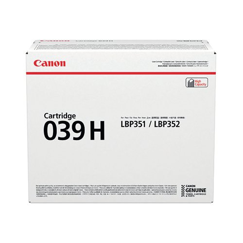 Canon 039H Black Toner Cartridge High Capacity 0288C001