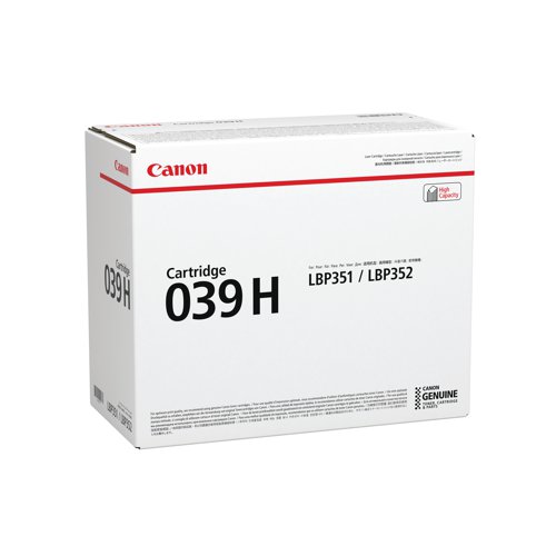 Canon 039H Toner Cartridge High Yield Black 0288C001 - Canon - CO03149 - McArdle Computer and Office Supplies