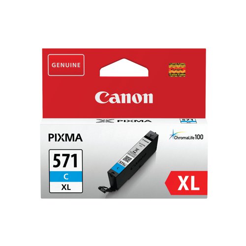Canon CLI-571XL Inkjet Cartridge High Yield Cyan 0332C001 - Canon - CO03285 - McArdle Computer and Office Supplies