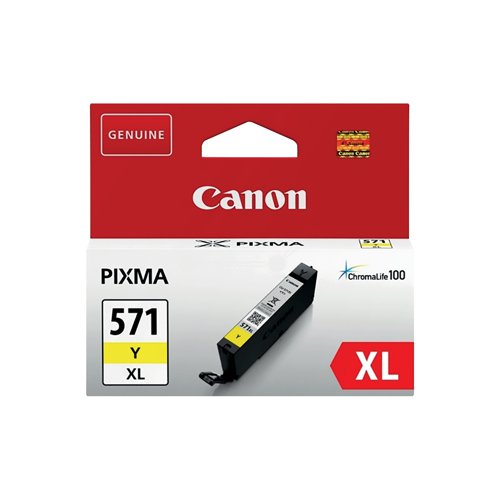 Canon CLI-571XL Inkjet Cartridge High Yield Yellow 0334C001 - Canon - CO03288 - McArdle Computer and Office Supplies