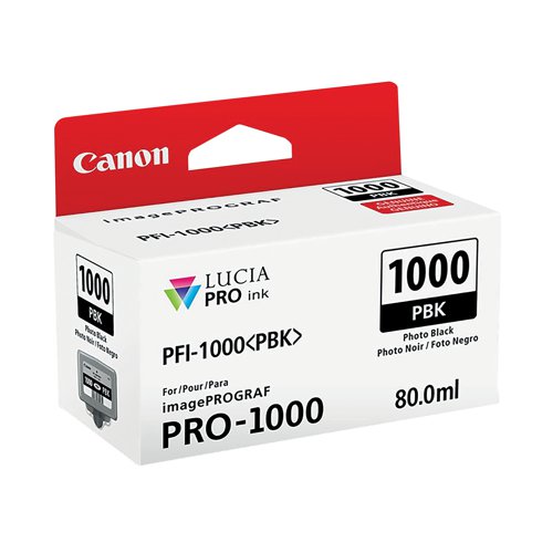 Canon PFI-1000PBK Inkjet Cartridge Photo Black 0546C001 CO04634 Buy online at Office 5Star or contact us Tel 01594 810081 for assistance