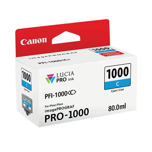 Canon PFI-1000C Inkjet Cartridge Cyan 0547C001 - Canon - CO04637 - McArdle Computer and Office Supplies