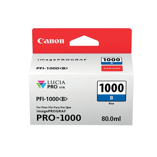 Canon PFI-1000B Inkjet Cartridge Blue 0555C001 CO04659 Buy online at Office 5Star or contact us Tel 01594 810081 for assistance