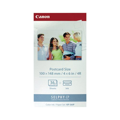 Canon KP-36IP Colour Inkjet Cartridge and Paper Set Post Card Size 36 Prints 7737A001