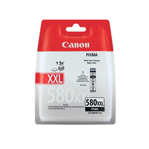 Canon PGI-580XXL Inkjet Cartridge Extra High Yield Pigment Black 1970C001
