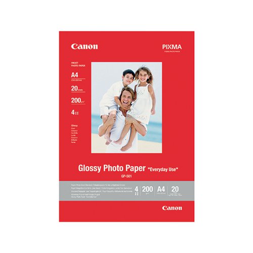 Canon Glossy Photo Paper A4 200gsm (Pack of 20) 0775B082 CO09353 Buy online at Office 5Star or contact us Tel 01594 810081 for assistance