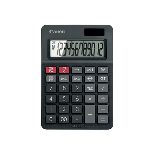 Canon AS-120 II 12 Digit Desktop Calculator Black 4722C002