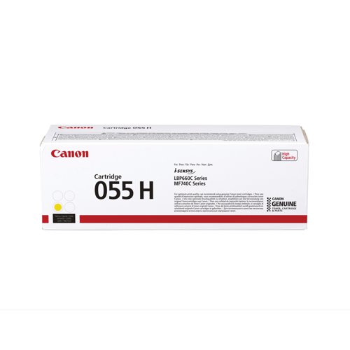 Canon 055 High Yield Laser Toner Cartridge Yellow 3017C002