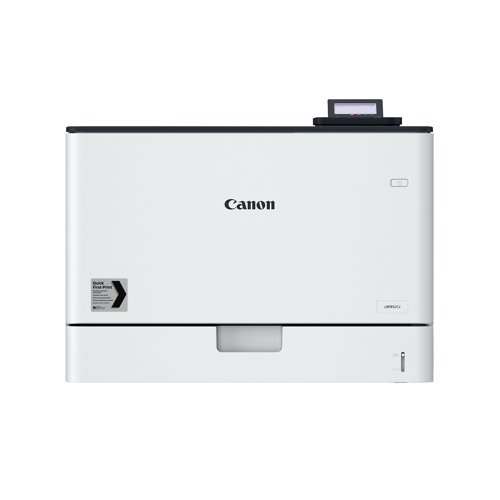 CO14847 | The Canon i-Sensys LBP852CX is a fast and feature packed A3 colour printer with large paper capacity and assured high quality output in multi-media print formats. This versatile and efficient single function printer offers a wide range of print options. With print speeds of up to 36ppm, a first page out in approx. 7.4 seconds and a 650 page capacity as standard. A high capacity device in a small footprint, producing outstanding quality prints in Vivid Colour Mode and support for vast range of paper media output, from A6 to banner prints.