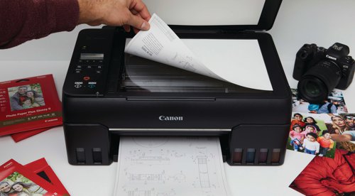 The Canon PIXMA G650 is a wireless 3-in-1 multi-functional solution. A printer, scanner, and copier all in one ideal for small businesses, photo studios and home users. It offers high quality photo printing with low maintenance and low total cost of ownership.