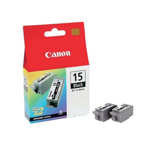 Canon BCI-15BK Inkjet Cartridge Twin Pack Black 8190A002