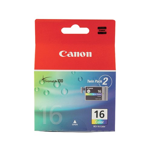 Canon BCI-16 CMY Inkjet Cartridges (Pack of 2) 9818A002