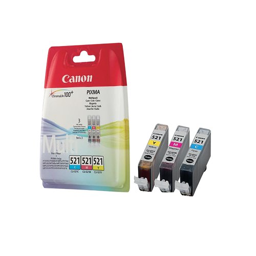 Canon CLI-521 Inkjet Cartridge Multipack Cyan/Magenta/Yellow 2934B010