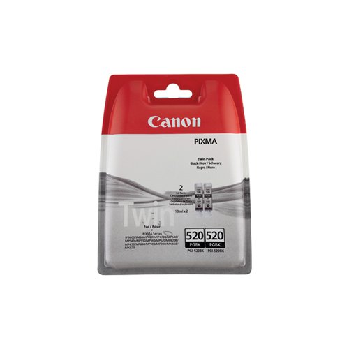 Canon PGI-520 Black Inkjet Cartridges (Pack of 2) 2641B002