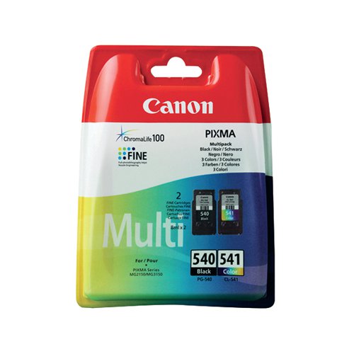 Canon PG-540BK/CL-541 Col Inkjet Cartridges Multipack Black/Tri-Colour Cyan/Magenta/Yellow 5225B006