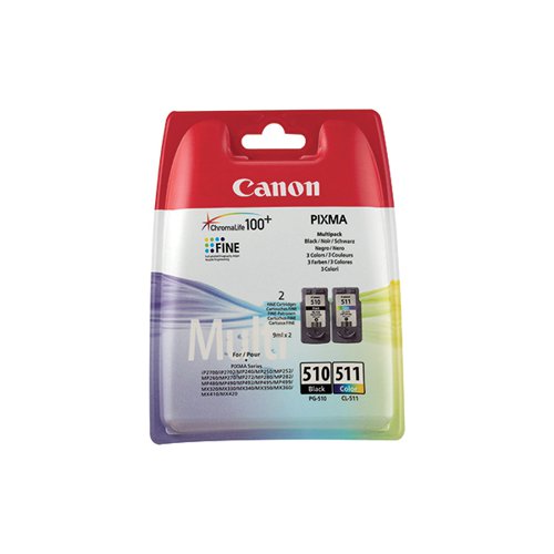 Canon PGI-510 + CL-511 Inkjet Cartridges Multipack Black/Tri-Colour 2970B010
