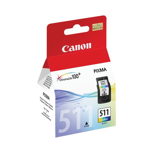 Canon CL-511 Inkjet Cartridge Tri-Colour Cyan/Magenta/Yellow 2972B001