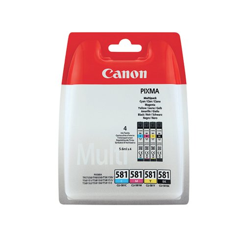 Canon CLI-581 CMYK Ink Cartridge Multi-Pack 2103C004