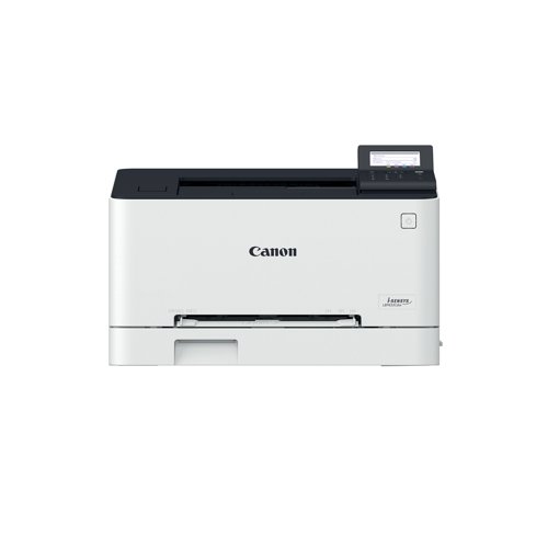 This Canon i-SENSYS LBP633Cdw colour single-function A4 laser printer is designed for small to medium businesses or individuals working remotely. This compact, space saving printer is perfect for small working areas. Processor Speed: 800MHz x2, 1 GB Memory. Produces quality prints at 21 pages per minute. The warm up time is 13 seconds or less from power on, with first printout in 10.5 seconds or less. Print resolution is up to 1200 x 1200 dpi. 45 PCL fonts, 136 PS fonts. Automatic double-sided printing. Secure Print: Print from USB memory key (JPEG/TIFF/PDF); Canon PRINT Business app, iOS: AirPrint; Android; Mopria certified, Canon Print Service Plug-in. Control panel: 5 Line LCD, 3 LED (Job, Error, Energy saver), Buttons, 10-key numeric keypad. 250 sheet cassette/1 sheet manual feed. Printer is supplied with Black: 910 pages, C/M/Y: 680 pages starter cartridges.