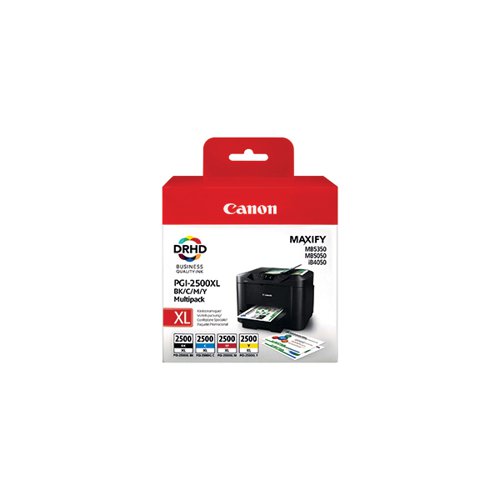 Canon PGI-2500XL Inkjet Cartridge Multi Value Pack High Yield CMYK 9254B010