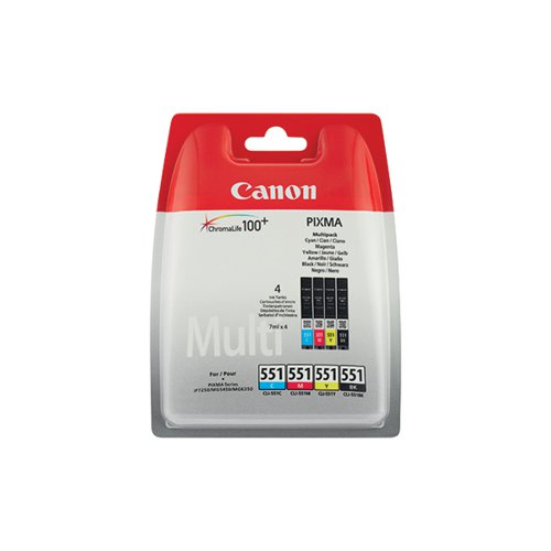 Canon CLI-551 Inkjet Cartridge Multi Value Pack CMYK 6509B015
