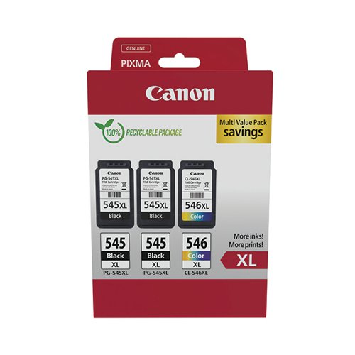 Canon PG-545XL x2/CL-546XL Inkjet Multi Value Pack High Yield Black/Colour 8286B013 - CO68002