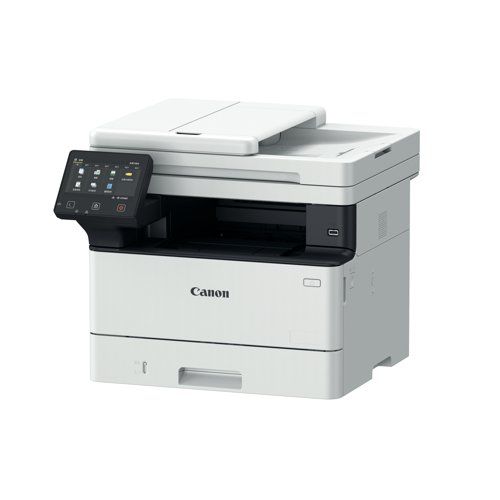 The Canon i-SENSYS MF461dw A4 mono multi-function laser printer, able to print, copy and scan documents. With a 1GB memory. Designed for use in small offices and at home. Protects your documents, devices and network from viruses and data theft with 360-degree security. Features include TLS1.3, Verify System at Startup and Secure PIN print. With a print speed and copy speed of up to 36 ppm (A4), with duplex printing providing a print speed of up to 30.2 ipm (A4). Includes Automatic document feeder functionality. Print resolution of up to 1200 x 1200 dpi. Copy resolution of up to 600 x 600 dpi, copy 1-sided to 2-sided (automatic). Also offers colour scanning, with an optical scan resolution of up to 600 x 600 dpi. Scan to email: TIFF/JPEG/PDF/Compact PDF, Searchable PDF. Comes with a standard paper input 250-sheet cassette and 100 sheet multi-purpose tray and 50 sheet ADF. All operated via a 12.7cm LCD colour touch screen control panel. Connect with USB 2.0 Hi-Speed, 10BASE-T/100BASE-TX/1000Base-T, Wireless 802.11b/g/n, Wireless Direct Connection. Advanced printing features: Encrypted Secure Print, Secure print, print from USB memory key (JPEG/TIFF/PDF), Print from Cloud (Dropbox, GoogleDrive, OneDrive (PDF/JPEG), Microsoft Universal Print; iOS: AirPrint, Canon PRINT Business app; Android: Mopria certified, Canon PRINT Business app and Canon Print Service Plug-in. Supplied with cartridge 070, 3,000 pages cartridge (Black).