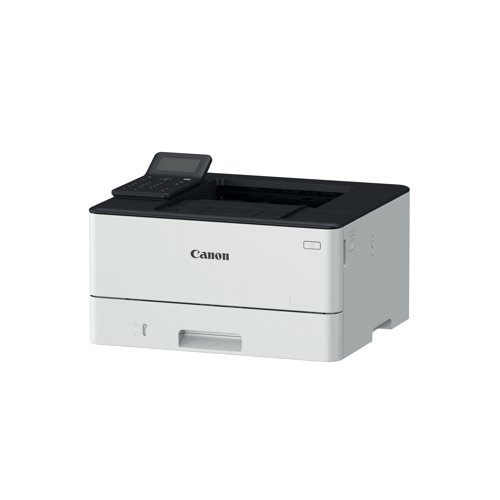 CO68189 | The Canon i-SENSYS LBP246dw A4 mono single-function printer is a reliable, speedy and secure printer, designed for use in small offices and at home. With a 1GB memory. Features include TLS1.3, Verify System at Startup and Secure PIN print. With a print speed of up to 40 ppm (A4), up to 65.4 ppm (A5-Landscape). With duplex printing providing a print speed of up to 33.6 ipm (A4). Print resolution of up to 1200 x 1200 dpi. Comes with a standard paper input 250-sheet cassette and 100 sheet multi-purpose tray. All operated via a 5 line LCD control panel, 3 LED (Job, Error, Energy saver) buttons, 10 numeric keypad. Connect with USB 2.0 Hi-Speed, Wi-Fi, pair easily with Wi-Fi direct, and print from your mobile. Advanced printing features: Microsoft Universal Print support; iOS: AirPrint, Canon PRINT Business app; Android: Mopria certified, Canon PRINT Business app and Canon Print Service Plug-in. Supplied with 1,500 page starter cartridge (Black).