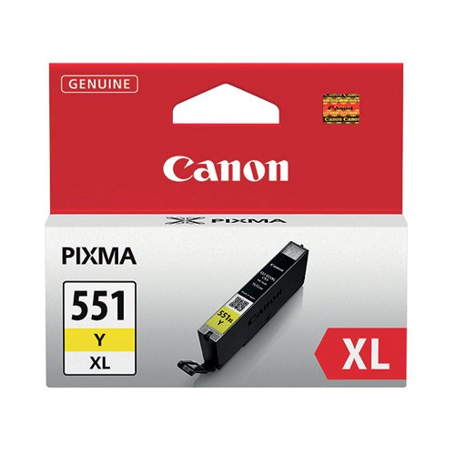 Canon CLI-551Y XL Yellow High Yield Inkjet Cartridge 6446B001