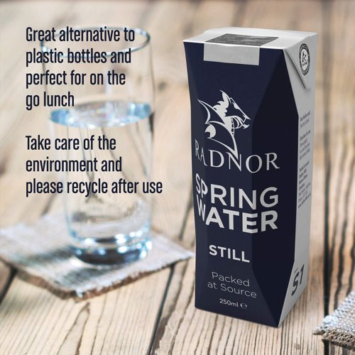 Radnor Still Spring Water 250ml Tetra Pak (Pack of 24) 0201025 Radnor Hills Mineral Water Company Ltd
