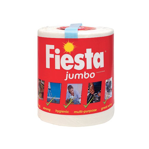 Fiesta White Jumbo Kitchen Roll 600 Sheets 5604400 CPD01621 Buy online at Office 5Star or contact us Tel 01594 810081 for assistance