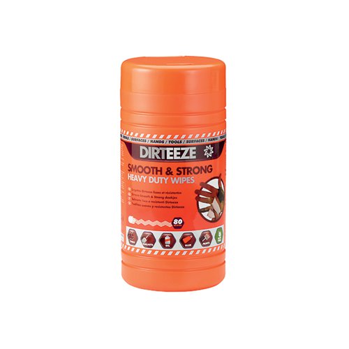 Dirteeze Smooth and Strong Heavy Duty Wipes 80 Sheet Tub DGCL