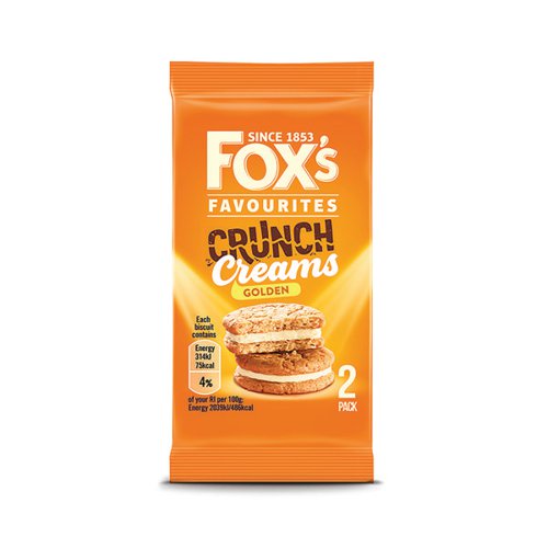 Fox's Crunch Creams Golden Biscuits Twin Packs 30g (Pack of 48) 938156