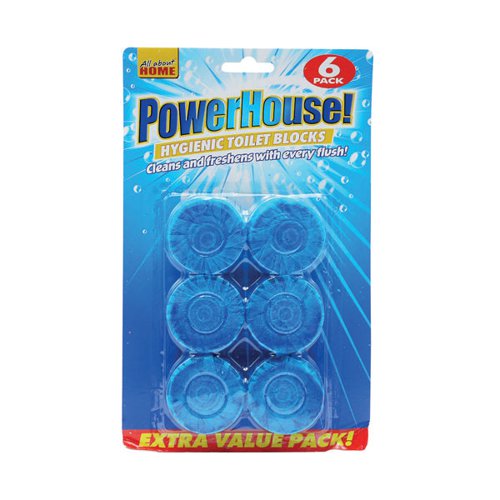 Power House Hygienic Toilet Blocks Blue Pack of 6 768202 / 113655