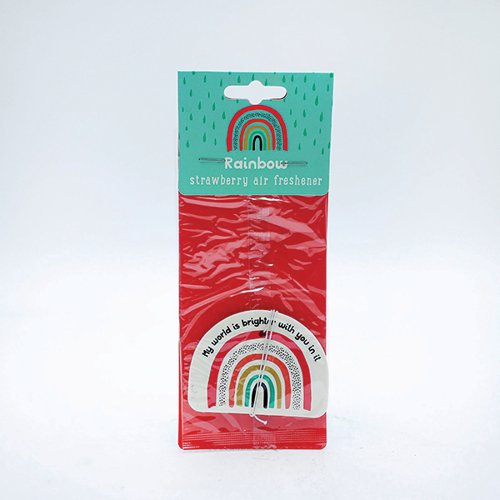 Car Air Freshener Rainbow Design Strawberry fragrance (Pack of 12) 457615