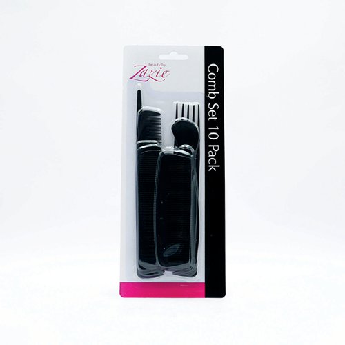 Zazie Hair Comb Set Black (Pack of 10) 0699135