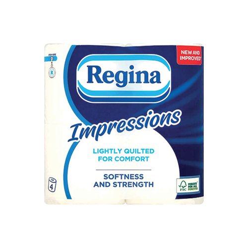 Regina Toilet Tissue Impressions 3-Ply White Pack of 4 HOREG003