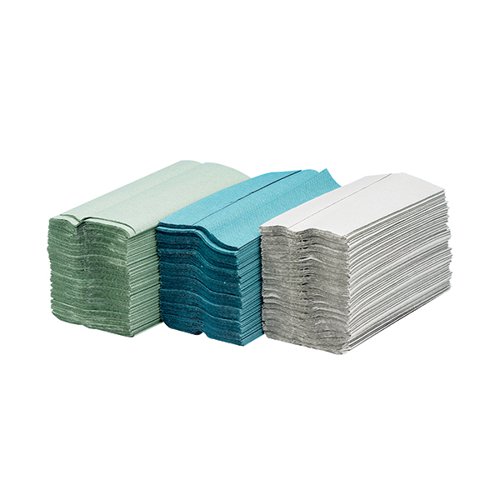 Maxima Green C Fold Hand Towel 2 Ply White Pack Of 15 X160 Sheets Kmax5052