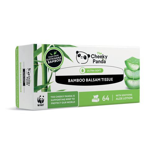 Cheeky Panda Bamboo Balsam Tissues 64 wipes (Pack of 12) BALSTX12 | CPD63110 | The Cheeky Panda Ltd