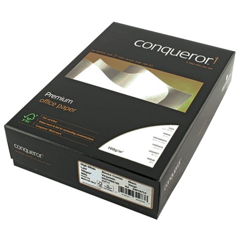 Conqueror Paper Laid High A4 White 100gsm Ream (Pack of 500) CQP0324HWNW