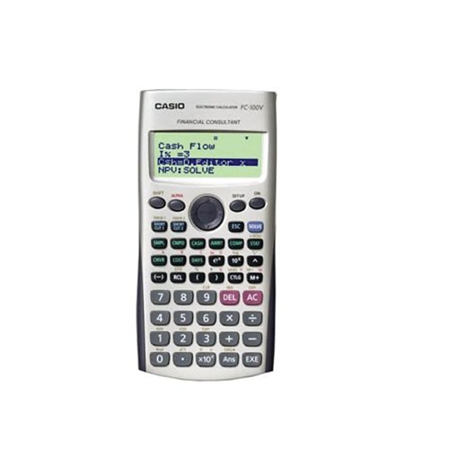 CS16701 | Lightweight and easy to use, this Casio FC-100V covers a variety of financial calculations such as amortizations, conversion and cost margins, and can even tackle compound interest. It's packed with advanced functionality for trigonometry, logarithms and random number generation. It includes a store and recall feature for regular calculations as well as a four line display so you can keep track of your workings. This financial calculator is simple to use and ideal for students and professionals alike.