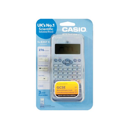Casio Scientific Calculator FX-83GTXBLUE CS46927 Buy online at Office 5Star or contact us Tel 01594 810081 for assistance