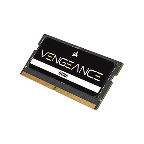 CSA66132 | Upgrade your DDR5 gaming or performance laptop with cutting-edge Corsair Vengeance series DDR5 SODIMM 8GB memory module. Compatible with a wide range of Intel and ADM laptops and small-form-factor PCs. Upgrade your existing memory, harnessing the faster frequencies and greater capacities of DDR5. Memory pin: 262. Voltage: 1.1V. Designed to tackle the most demanding tasks, games and workloads. Tuned for maximum speeds, automatically sets systems for faster load times, multitasking and more. No BIOS configuration required to gain higher speed, just install and go.