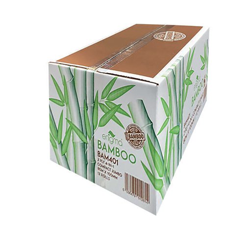 Enigma Toilet Roll Natural Bamboo 4 in 1 Jumbo (Pack of 12) BAM401