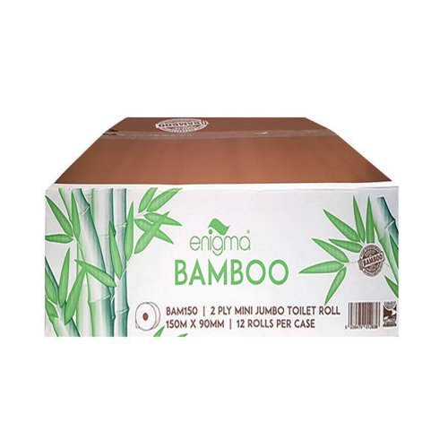 Enigma Toilet Roll Mini Jumbo Bamboo 2-Ply 100m (Pack of 12) BAM150