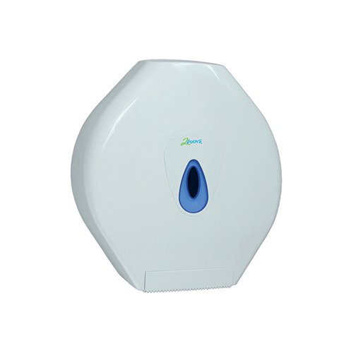 2Work Standard Jumbo Toilet Roll Dispenser White CT34025 - CT34025