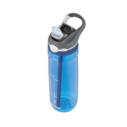The Contigo Ashland Autospout Triton drinks bottle features a flip straw which is opened by pressing a button. Ideal for use in school, the gym, on bike rides, running, hiking and more, the Triton sports flask has a generous capacity of 720ml, for keeping the user hydrated. Made from BPA-free, 50% recycled plastic, this bottle is dishwasher-proof and leak-proof when in closed position. Supplied in Monaco blue with etched volume markings.